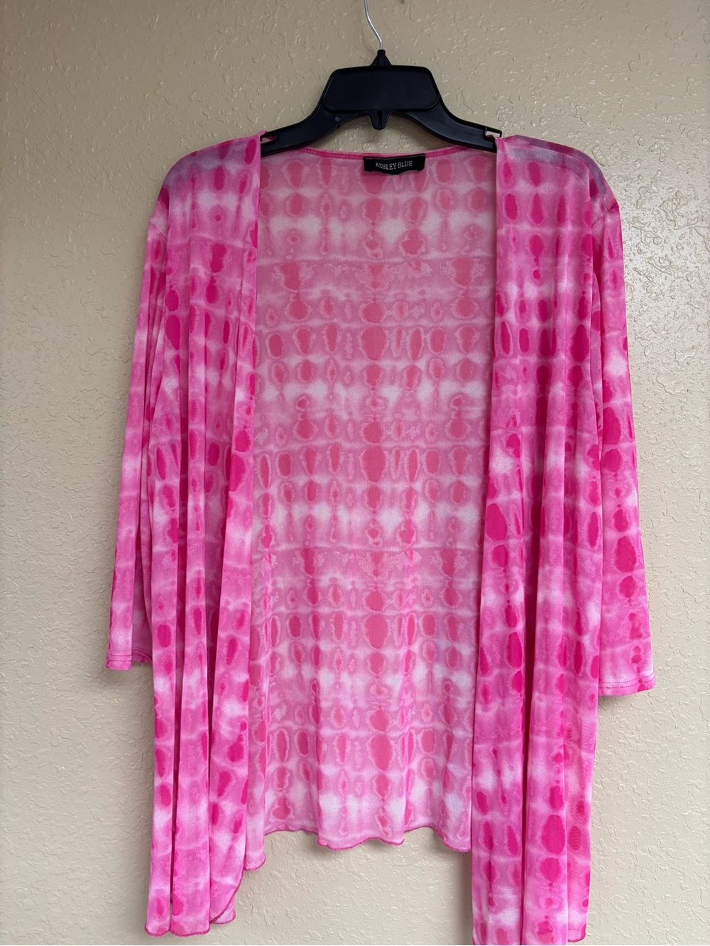 Ashley Blue Pink Tie-Dye Sheer Top